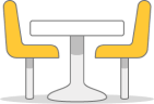 Table avec deux chaises
